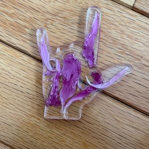 REAL FLOWER PETALS in I love you sign language